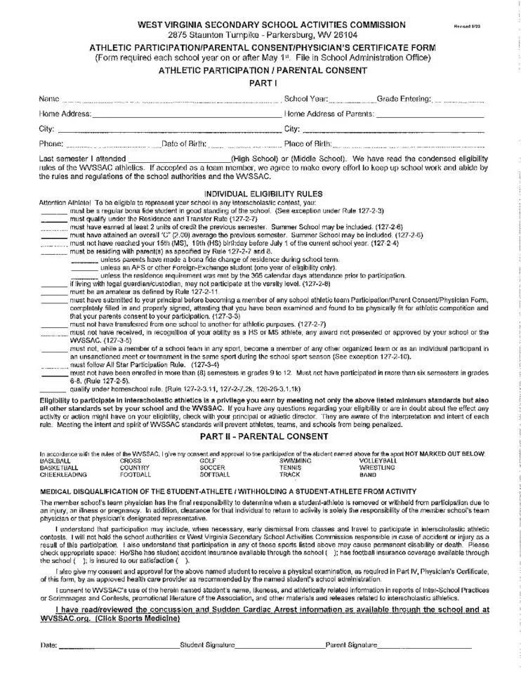 Student Athletic Participation Form klf 5 2023 pdf 1